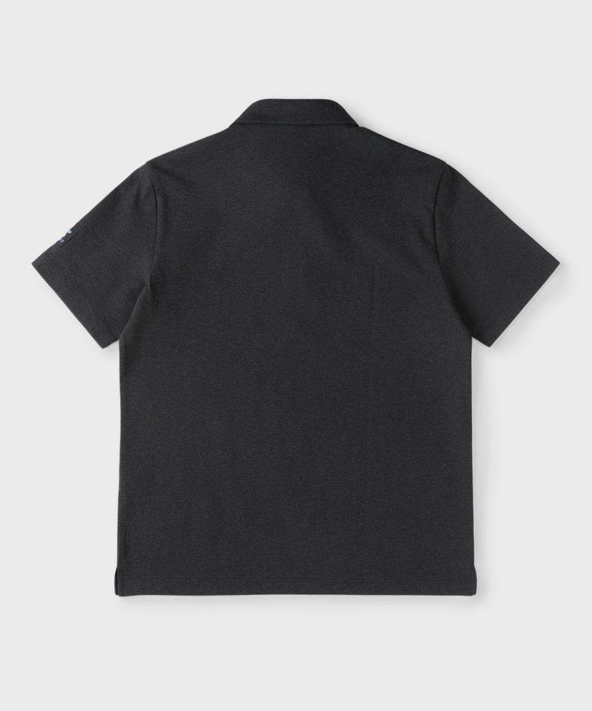 PANICALE Charcoal Cotton Pique Polo Shirt