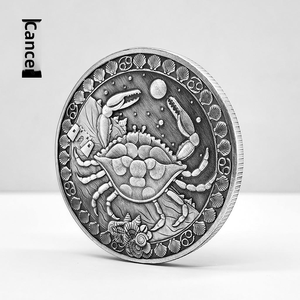 Серебряные монеты со знаками зодиака, Двенадцать знаков зодиака, Креативные монеты, Козерог, Лев, Дева, Металлические подарки