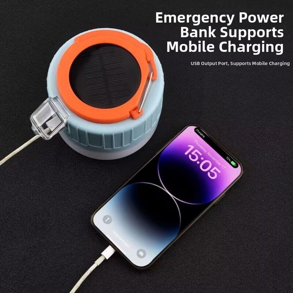 Solar Powered LED Camping Light Remote Control Solar-powered lamp Outdoor Hiking