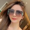 Высококачественные квадратные солнцезащитные очки без оправы для женщин: Модный, крутой дизайн для больших лиц, тонкий модный стиль