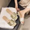 Flat Bottom New Skirt Fairy Vacation One-word Slippers Style with Beautiful Cool Slippers Female Summer Wear