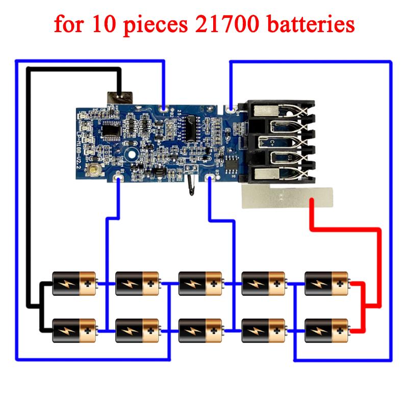 Корпус-коробка с платой PCB для 10x21700 аккумуляторов электроинструмента, литий-ионных аккумуляторов Milwaukee M18 18V, плата защиты аккумулятора, корпус