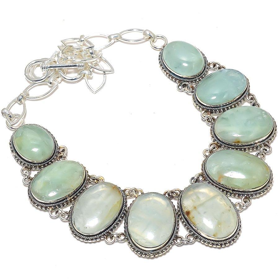 Aquateen Gemstone Handmade Ethnic 925 Silver Necklace 18" JCN353-21