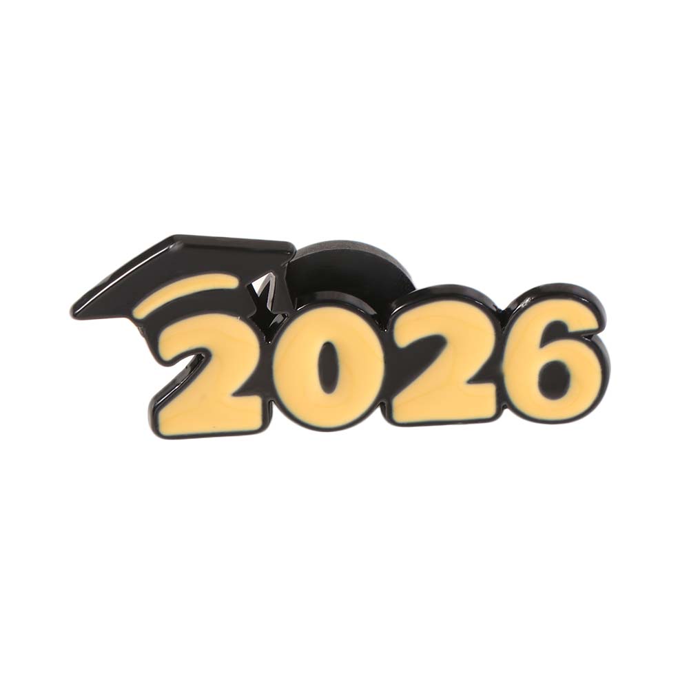 Class of 2026 Mortarboard Brooches Black Golden Doctorial Hat Brooch Graduate Celebration