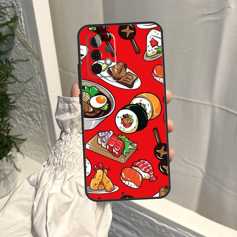 Японский кейс для еды суши для Samsung Galaxy A56 A36 A16 A06 A54 A34 A14 A13 A53 A12 A22 A32 A52 A35 A15 A55 A17