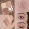 Four-color Eyeshadow Tray Earth Matte Pearl Glitter Non-remover Lasting Waterproof Highlight Brightening All-in-one Contouring Tray Student Makeup