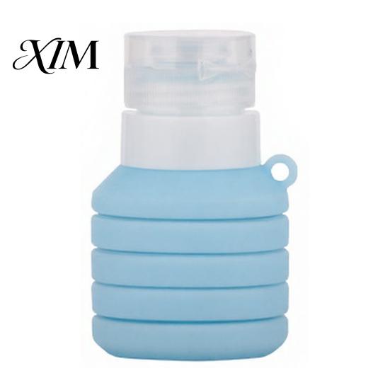 Collapsible Travel Bottle 50/110ML Silicone for Toiletries, Leak Proof Empty Toiletry Bottles Size Container, Foldable Refillable Shampoo Lotion