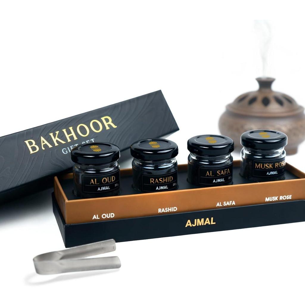 Ajmal Bakhoor Gift Set | Arabic Dakhoon Incense | Oriental, Woody, Floral, Musky Fragrance |