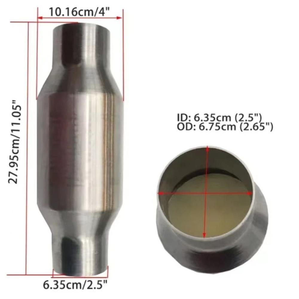 2.5" High Flow Catalytic Converter w/O2 Sensor Port Universal