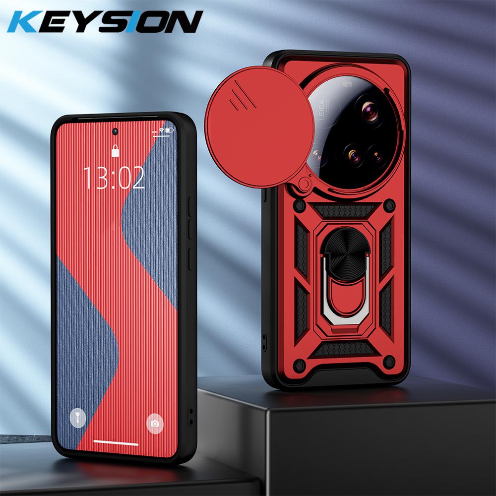 KEYSION Противоударный защитный чехол для Xiaomi 15 Ultra 5G Slide Camera Lens Защитное кольцо Подставка для телефона Задняя крышка для Xiaomi15 Ultra