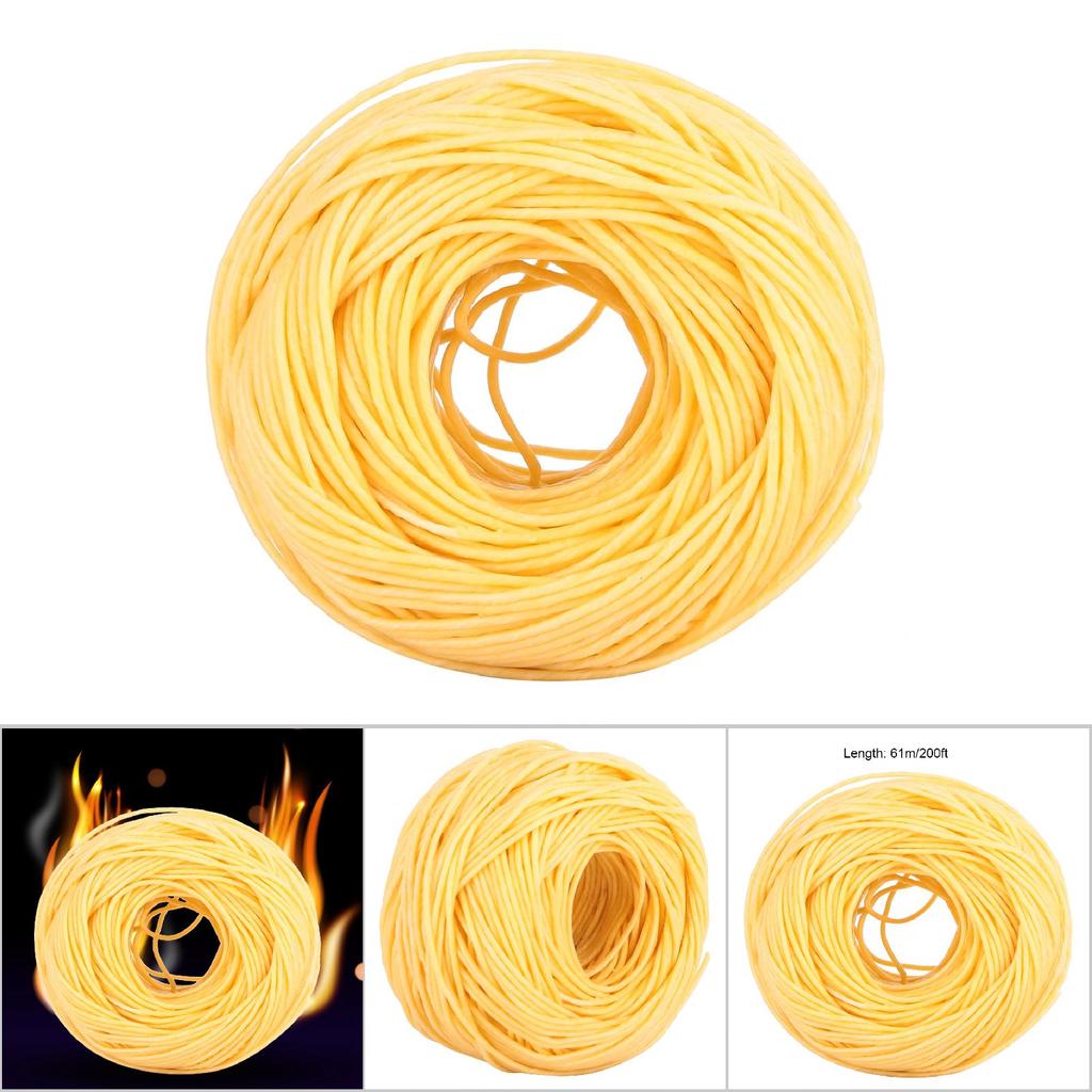 Волокнистый фитиль из натурального пчелиного воска, фитиль для свечи своими руками, 200 футов ароматического фитиля для свечи (Свет)