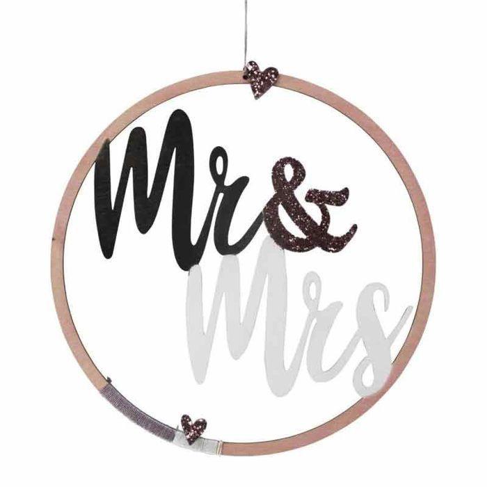 Décoration en bois 30 cm - Mr&Mrs