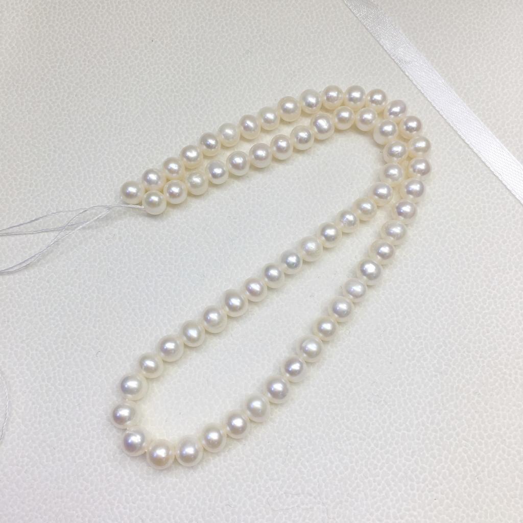 White6mm Near-perfect through-hole with minor imperfections tian Freshwater Pearl Beaded Necklace diy Jewelry necklace bracelet raw materials