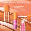 QIBEST Nourishing Shine Lip Oil Hydrating Lip Honey Mirror Lip Oil Repairing Lip Gloss Makeup Set