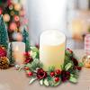 Christmas Candle Ring Wreath Decor for Chair Party Supplies