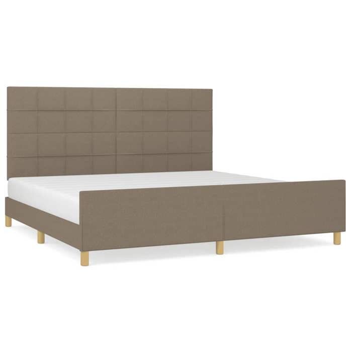 VidaXL Cadre de lit avec tête de lit Taupe 200x200 cm Tissu 3125085