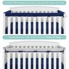 Yousheng 3Pcs Crib Rail Cover Reversible Crib Rail Edge Protector Soft Anti-Collision Teething Strip Universal Baby Crib Corner Guard Safety Bumper