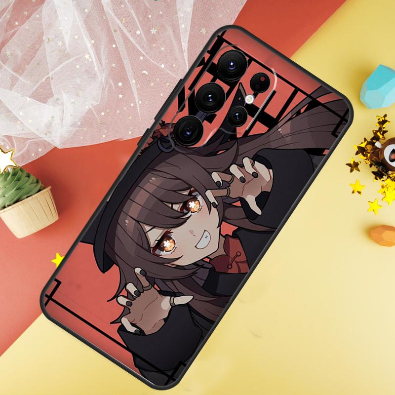 Чехол для телефона Genshin Impact Чжун Ли Ху Тао Для Samsung Galaxy S26 S25 Ultra S23 S21 S20 S22 S24 FE S10 Plus Чехол Coque