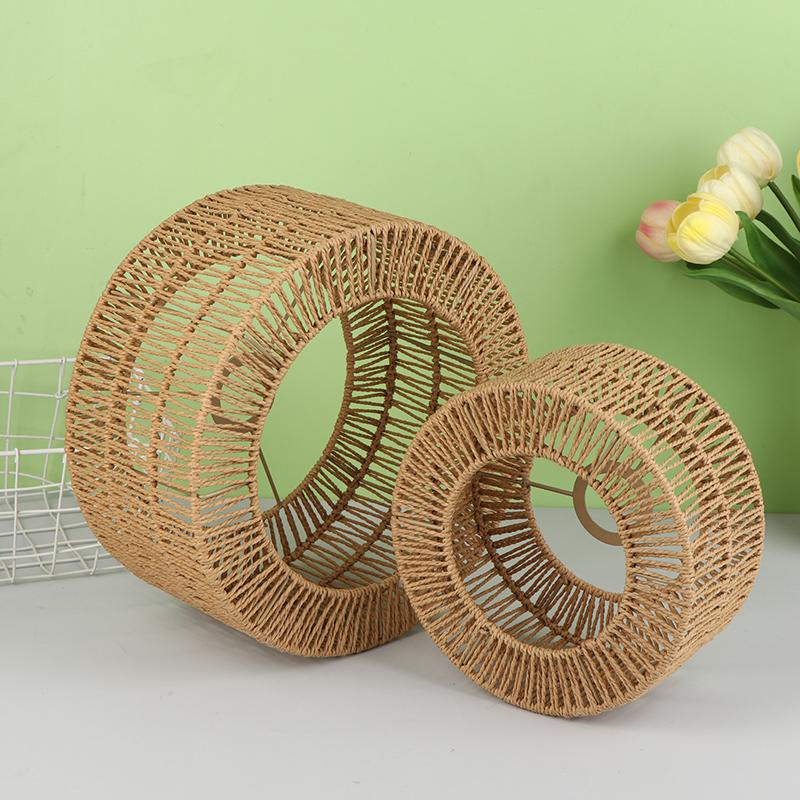 Плетеная абажур-люстра из бумажной веревки, защитный кожух для лампочки, подвесной абажур для ресторана, чайной комнаты, гостиной