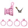 Male Chastity Lock  Anti-Cheating Cock Cage with 4 Rings for A Belt of Fidelity Feminization Negative Inverted Chastity Sex Toy