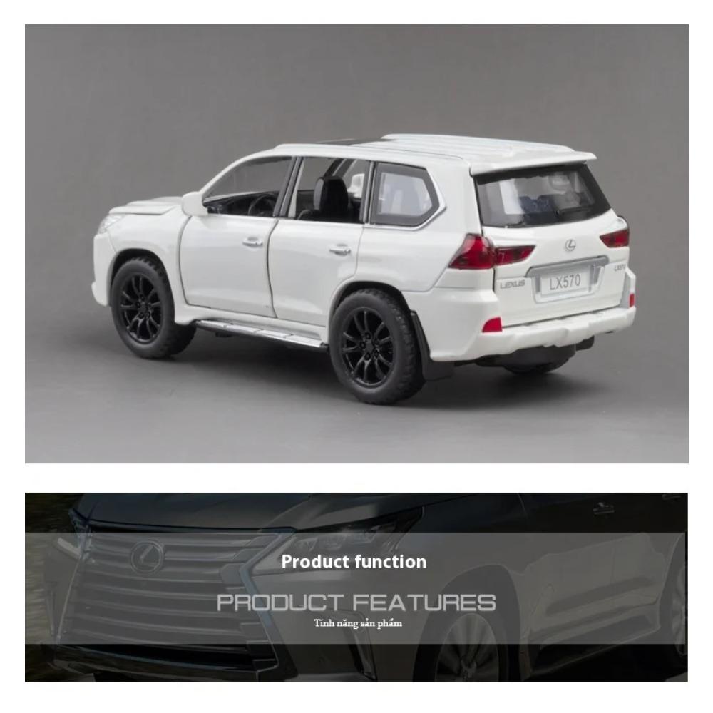 1/32 LEXUS LX570 Внедорожник Сплав Внедорожный Литой Металлический Модель Звук и Свет Игрушка с Откатом Модный Дисплей Украшение Подарок для Мальчика Коллекционировать