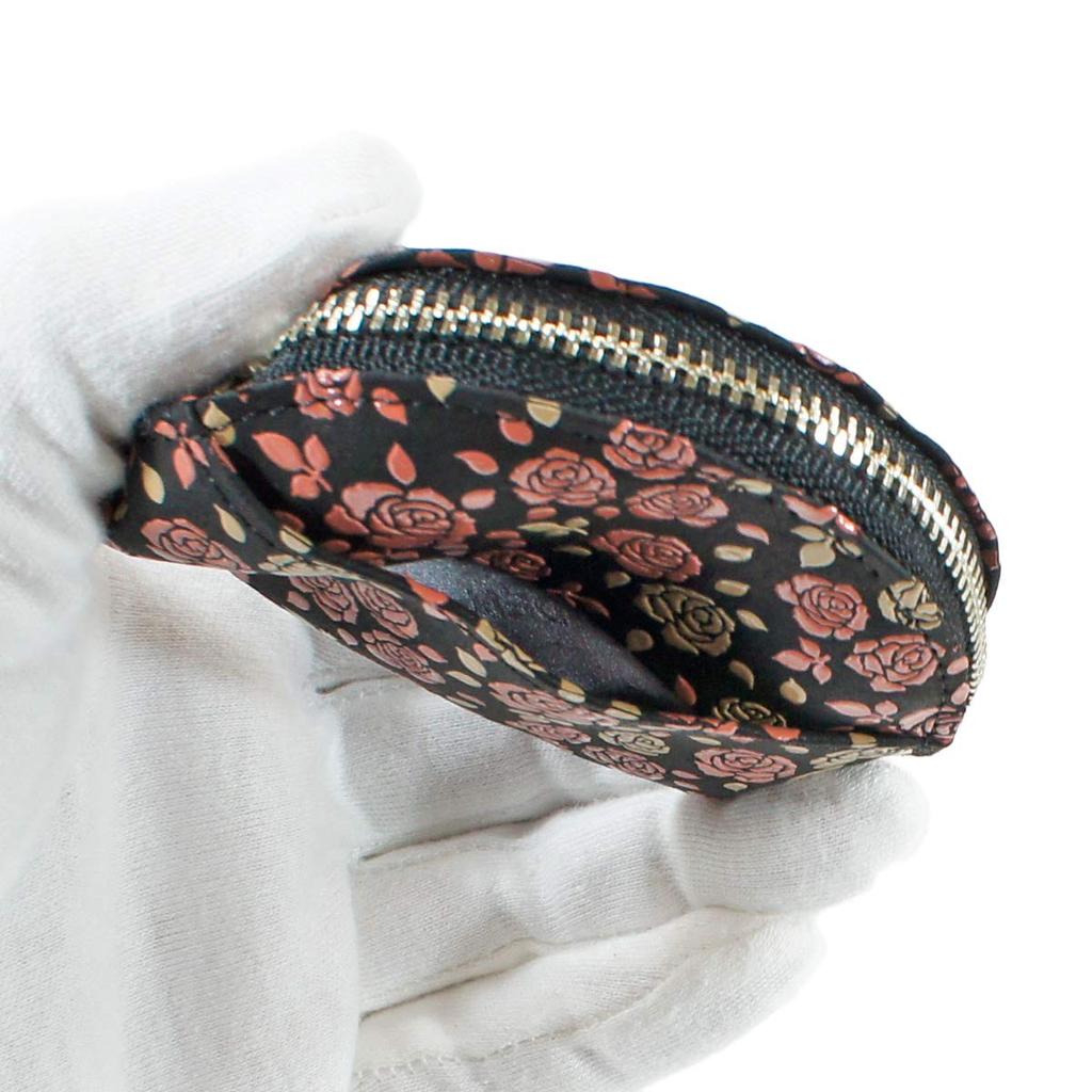 Indenya Портмоне Inden из оленьей кожи Kaguwa Rose Petite Black x White Pink Lacquer 8401