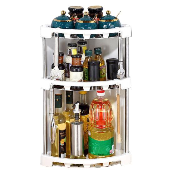 1 Set Kitchen Storage Shelf Stainless Steel Kitchen Corner Storage Organizer Detachable Shelf Home Supply