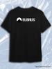 TeeSensation Black Crew Neck Short Sleeve T-Shirt with White ELBRUS Mountain Circle Logo