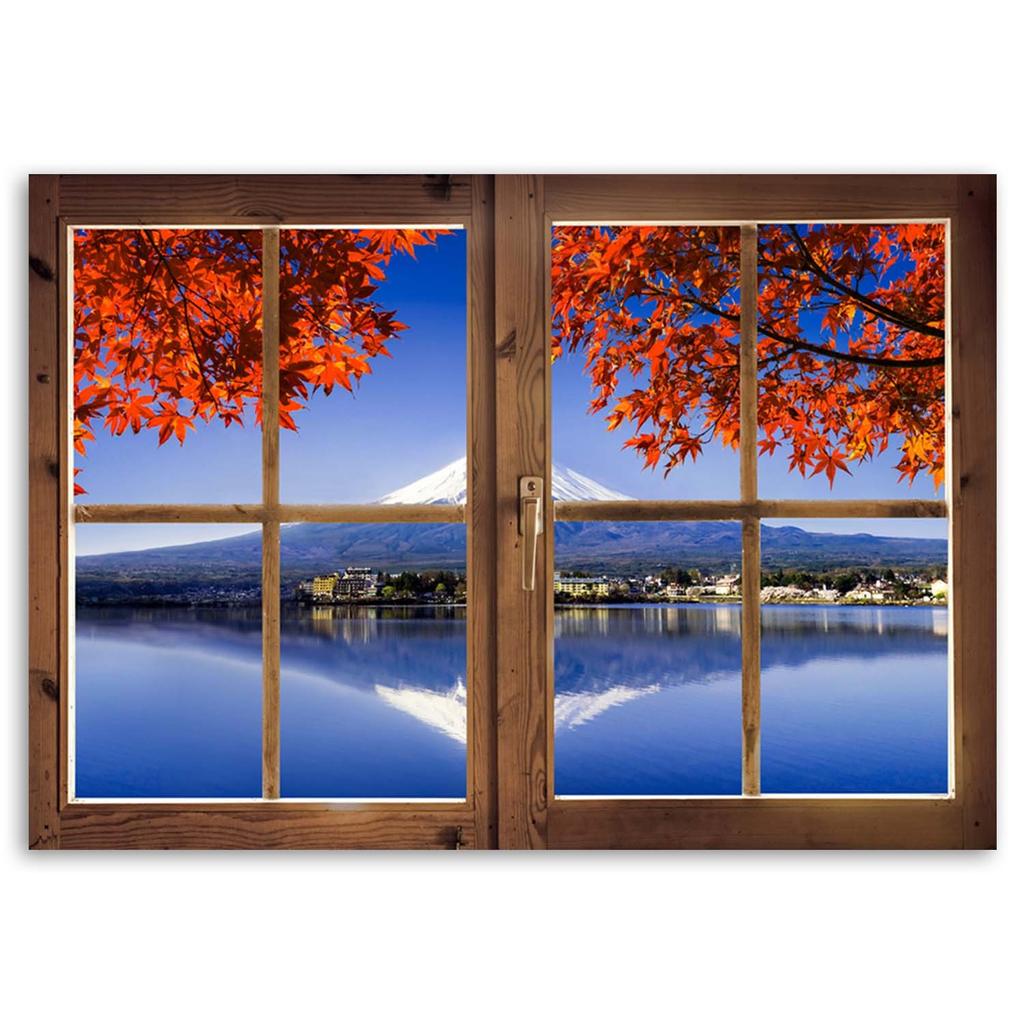 Canvas print, Window - view of Fuji