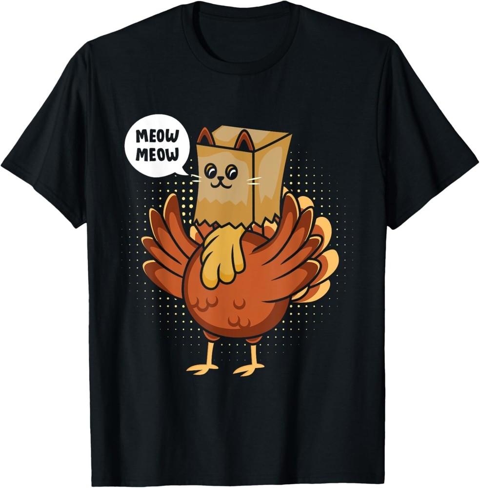 Funny Thanksgiving Day Fake Cat Turkey Meow Animal Farmer Gift Unisex T-Shirt