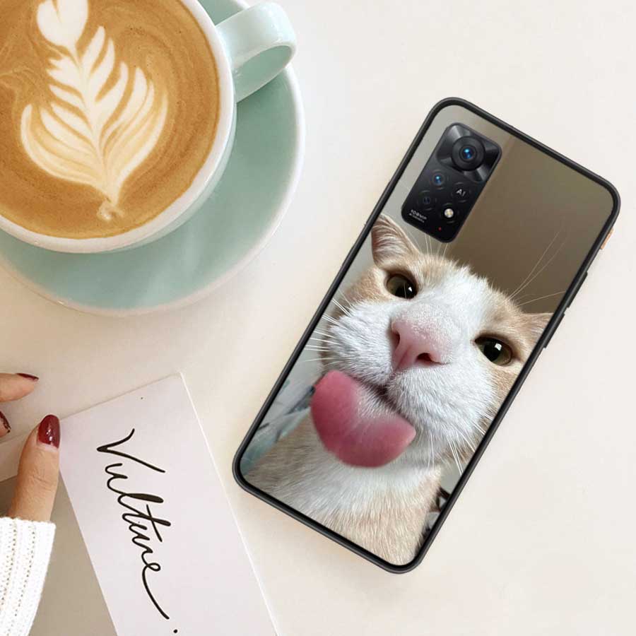 Забавный чехол для телефона с мемами про кошек Для Redmi 13C 14C Note 13 14 Pro 5G Plus 12 12C 10 10A 10C 9 9A 9C 9T 8 8A K70 Pro Xiaomi Cover S