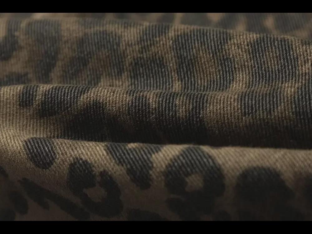 2023 Новые американские джинсы прямого покроя с леопардовым принтом в стиле ретро для мужчин и женщин - модные повседневные брюки осень/зима