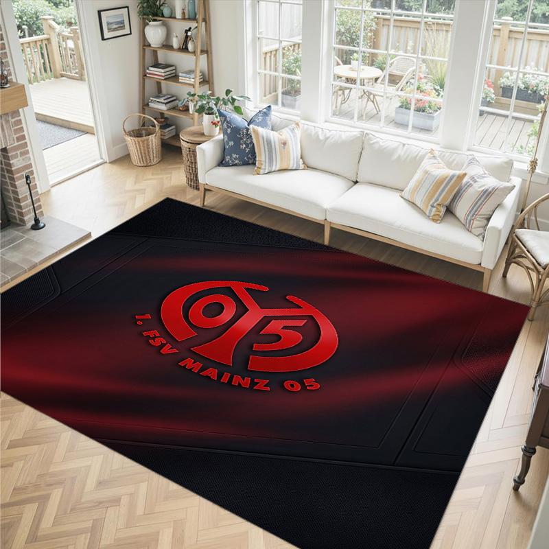 Mainz FC Design Crystal Velvet Carpet Cozy Non?Slip Printed Rug For Bedroom Living Room Entrance