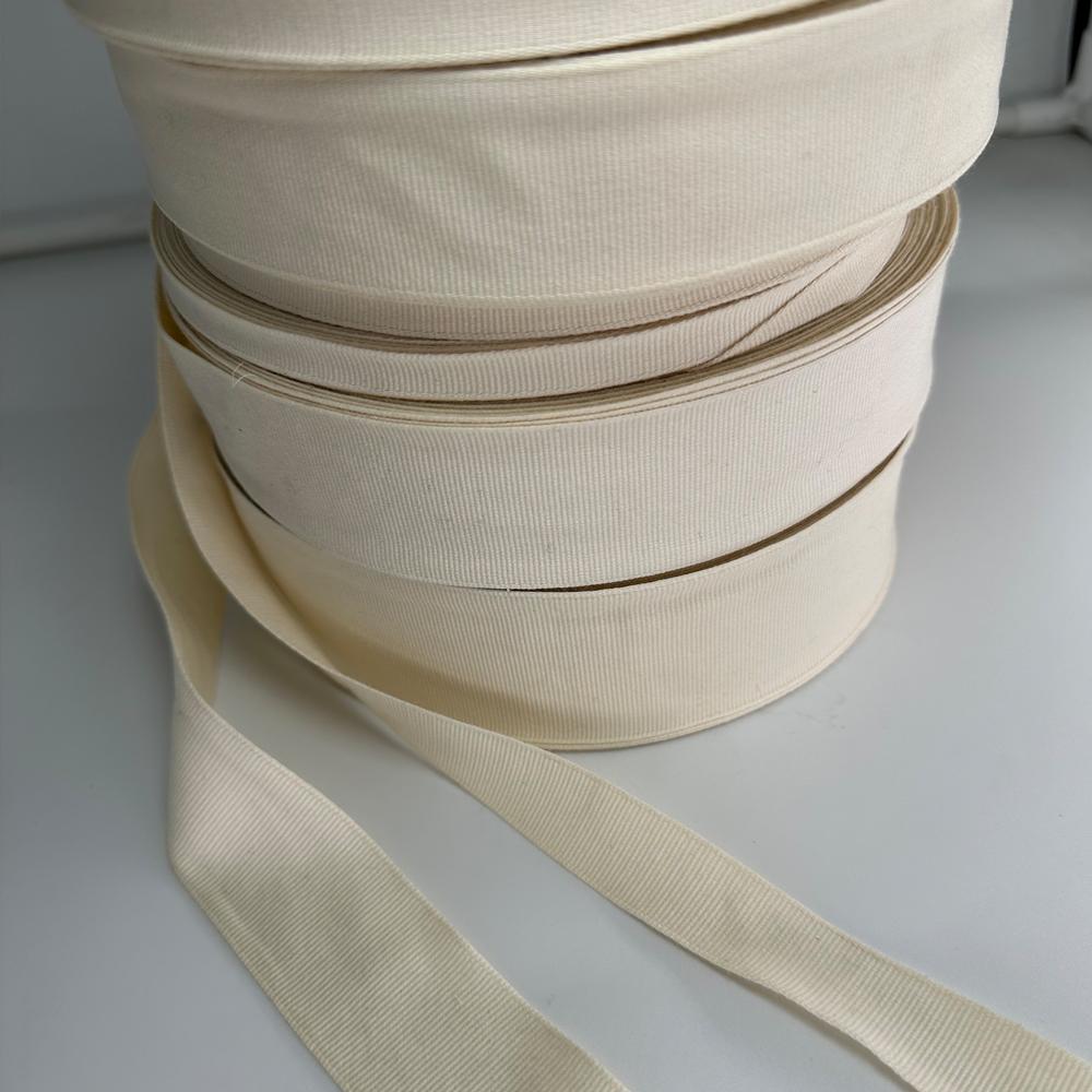 Gift Packaging Ribbon 50m Long and Wide Ivory Color Encrypted Ribbed Ribbon Beige High-end Horizontal Woven Ribbon 2cm 3cm 4cm 5cm Threaded Tape