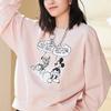 Li-Ning X Disney Joint Fashion Series Cartoon Print Loose-Fit Sport Pullover Sweatshirt Women Sweatshirt Pink AWDR380-3