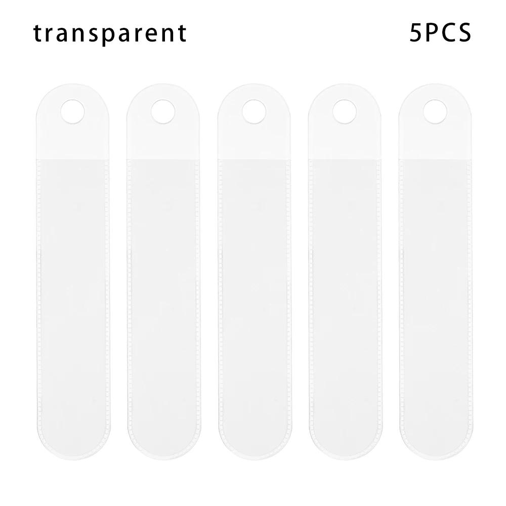 5PCS Translucent Frosted Plastic Pencil Bag Case Universal Round Dust-proof Protective Pen Pouch Can Be Hung Pencil Holder