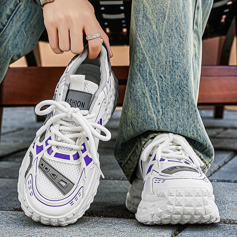Chunky sneakers four seasons mesh breathable casual outdoor running fashion students lightweight soft sole non slip sports shoes