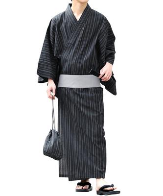 Комплект юката Shingen складной LE Ночной дождь легко надевать юката летний японский японский [Rochelle] мужской 6-предметный (Юката, оби, гэта, сумка, веер,