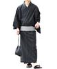 Rochelle Yukata Set Shingen Folding and Waist Size Easy To Yukata Summer Solid Japanese Men's 6-Piece (Yukata, Obi, Geta, Bag, Fan, Obi) M/E (Yoruame)