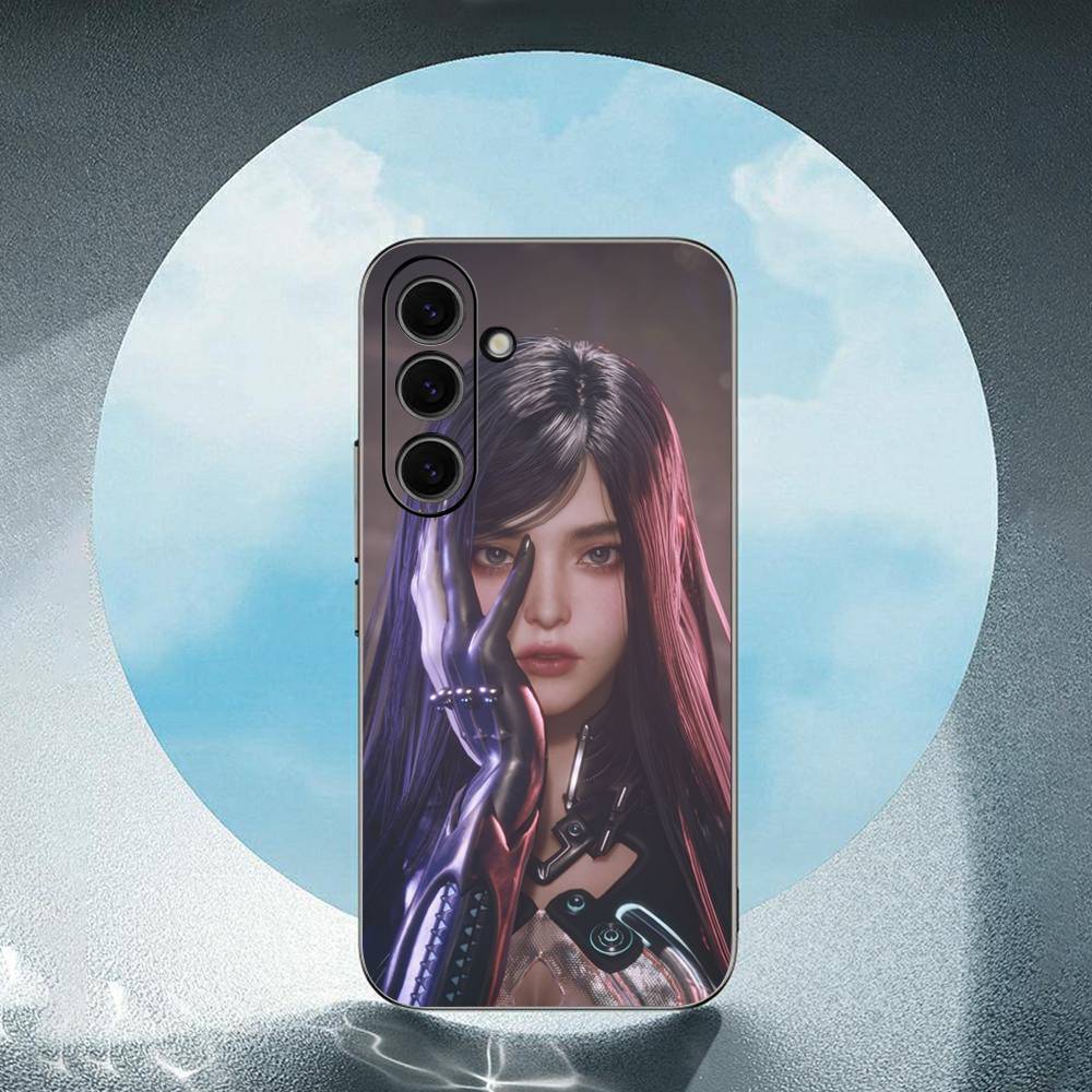 Чехол-бампер Stellar Blade ANIME для Samsung Galaxy S25 S24 S23 Ultra S22 S21 Plus S20, Черный, Мягкий Силикон, Защитный