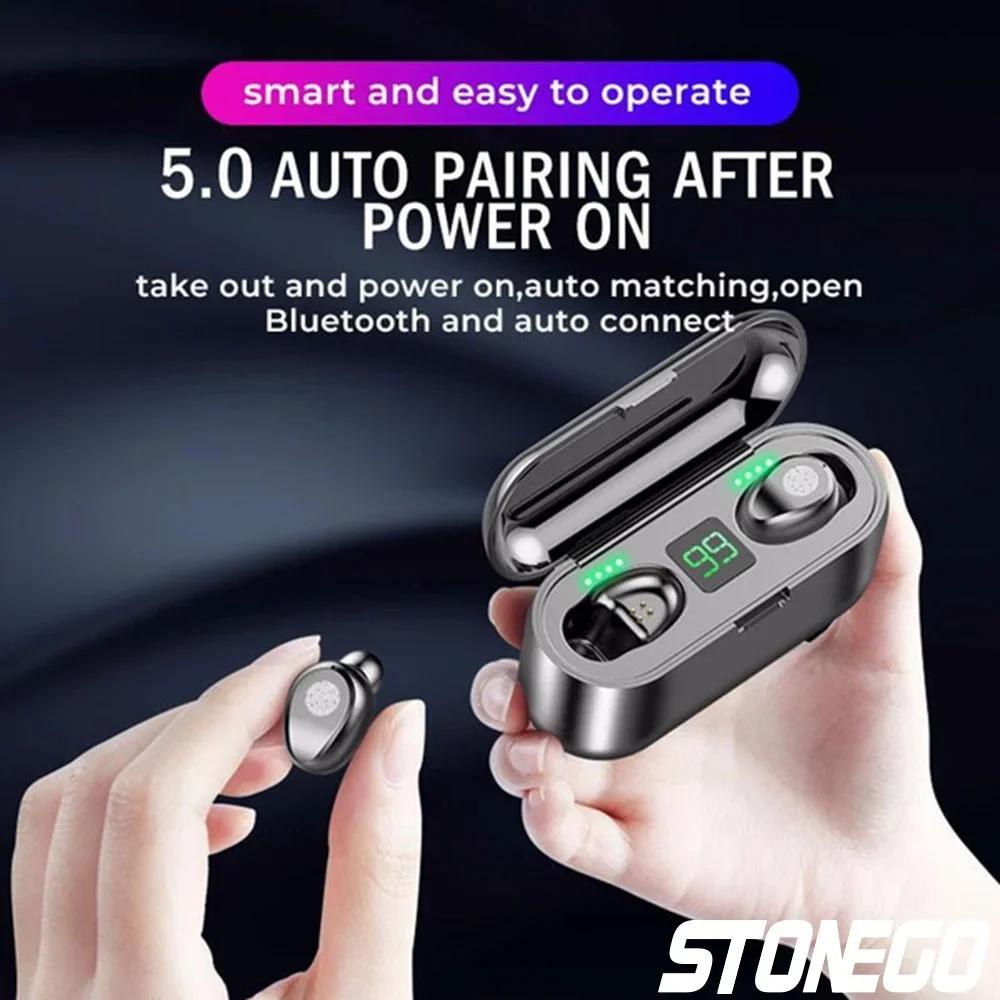 Wireless Bluetooth Headphones TWS Sport Waterproof Earbuds HiFi Noise Cancelling Deep Bass Sound Dual Charging Box