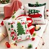 Christmas Pillow Case Plush Gift Bow Decorative Cushion Cover Christmas Home Sofa Holiday Season Decor