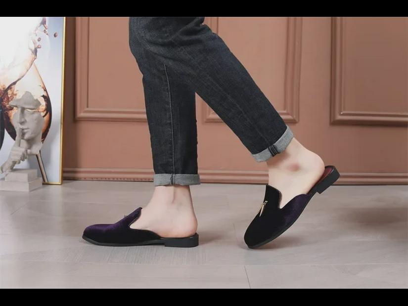 Европейские и американские мужские повседневные тапочки Baotou: Сандалии-полускольжения Lazy Sandals, мужская обувь больших размеров