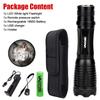Hunting Flashlight Zoomable White/Red/Green Light Tactical Flashlight LED Light With 18650 Battery+Charger+Pressure switch