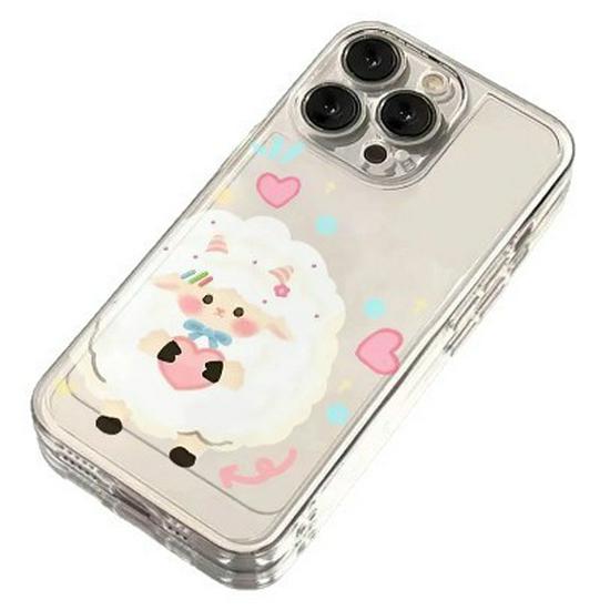 Прозрачный чехол-сердечко для Little Sheep - Совместим с Apple 13 Pro по 17 Pro Max, Ударопрочный