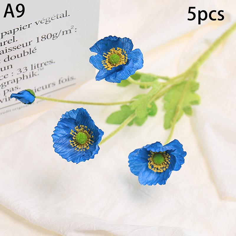 Красивые яркие цвета 4 головки шелковые поддельные имитация маков искусственный цветок для самостоятельного украшения дома свадебной вечеринки с листьями