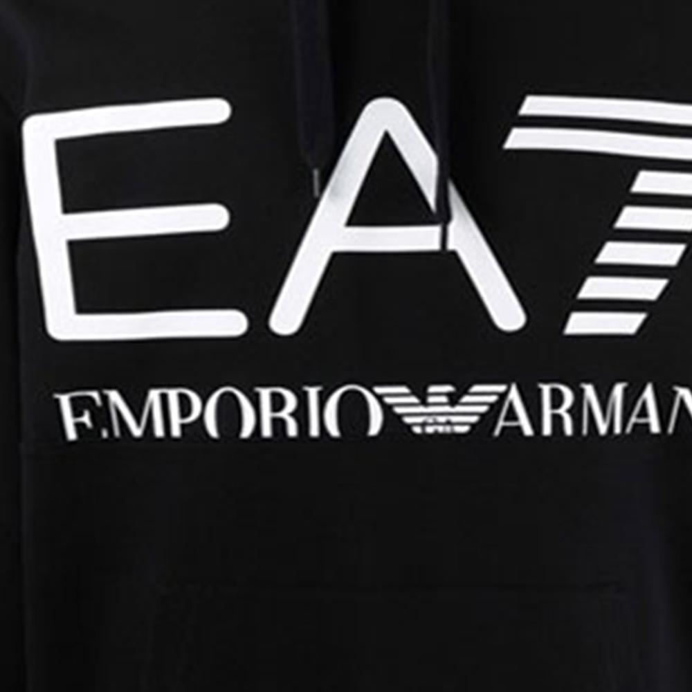 Emporio Armani FW21 Худи с принтом логотипа и завязками Мужские худи Черный 6KPM69-PJBWZ12000