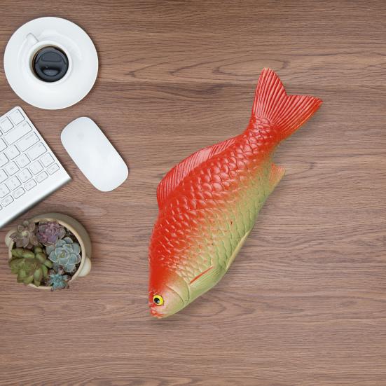 Simulated Fish Crucian Figurine Realistic Black White Artificial Model Fish Decoration Ornament Kids Animal Learning Toy Photo