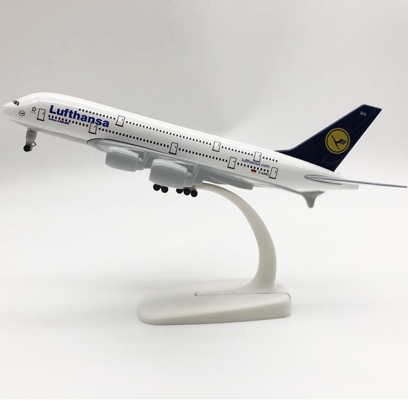 20 см Статическая Симуляция Сплав Самолет Lufthansa A380 Авиалинии Модели Самолетов С Шасси Детские Подарки Коллекция Игрушка Самолет