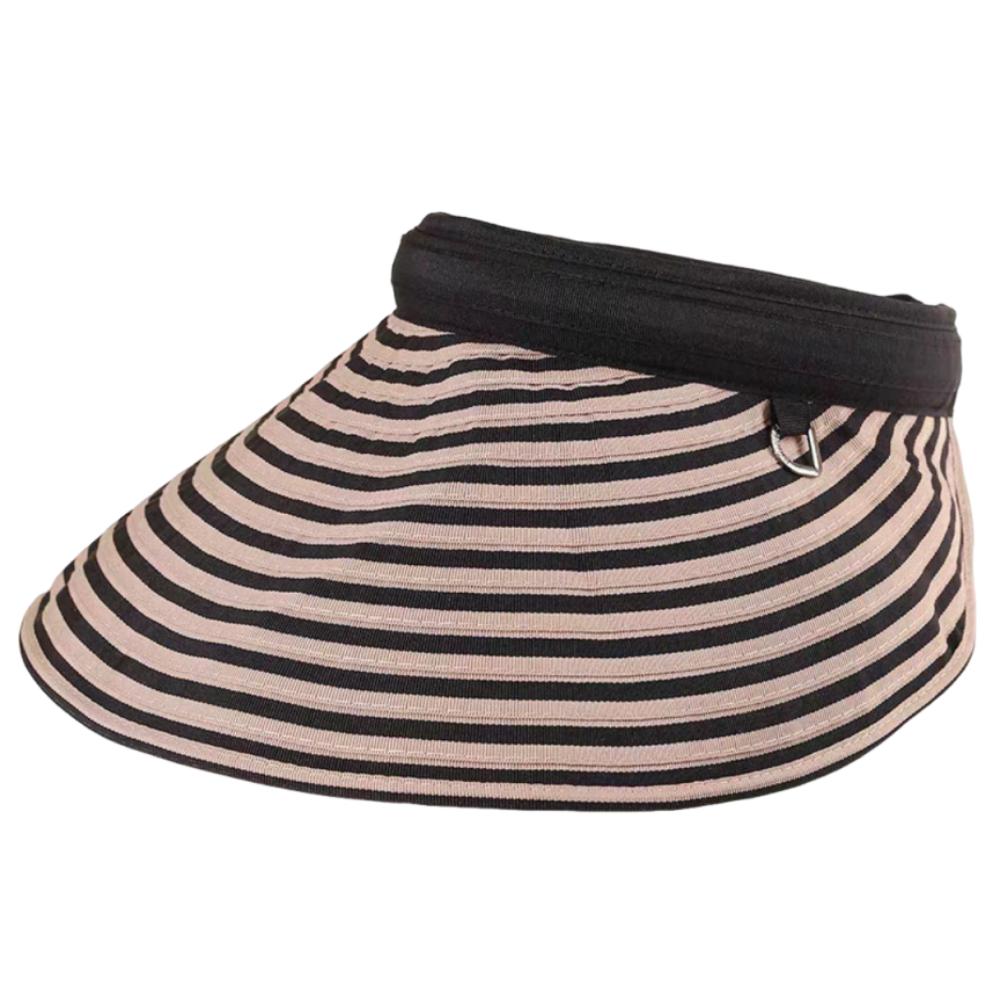 Wide Brim Sun Protection Cap Foldable Striped Headband Stripe Empty Top Hat Beach Holiday